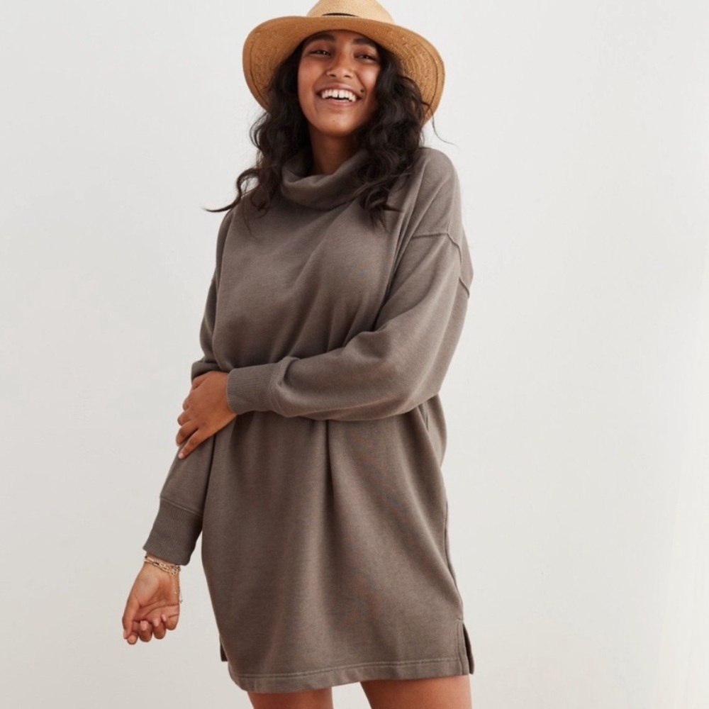 Aerie Light Brown Long Sleeve Dress